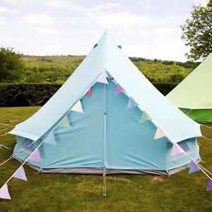 Boutique Camping Sky Blue Bell Tent With Zipped in Ground Sheet