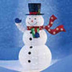 72" x 54" Pop-Up Snowman with 300 LED Lights with 4 Metal Stakes