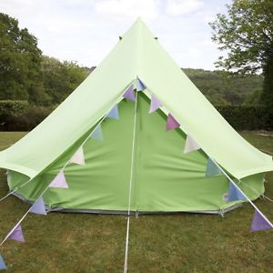 Boutique Camping Apple Green Bell Tent With Zipped in Ground Sheet