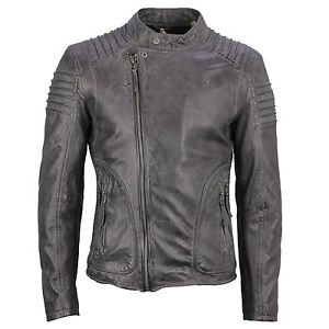 Gipsy Veste En Cuir gris anthracite cuir Used Look Rocky SF LvW foncé anthracite