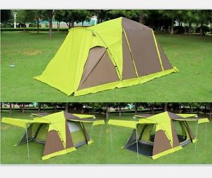 3-4 Persons Outdoor Waterproof Camping Hiking Green Double Lining Family Tent *