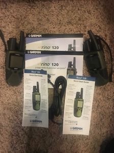 TWO! Garmin Rino 120 GPS FRS/GMRS Handheld Two Way Hiking Radios
