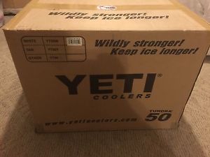 *NEW* Yeti Tundra 50 Quart White Hard-Side Cooler Ice Chest