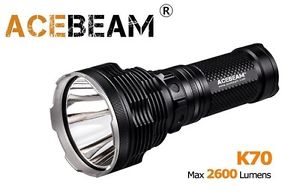 New AceBeam K70 Cree XHP35 HI 2600 Lumens LED Flashlight ( 1300M ) - Black