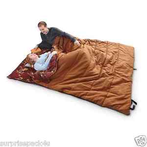 Double Sleeping Bag Canvas 2 Person Adam Eve Hunting Hiking Queen Camper Mattres