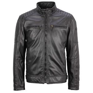 Strellson Veste En Cuir Veste noire Deeray 110038 001