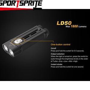 Fenix LD50 dual CREE XM-L2 U2 6 Mode 1800 Lumens 18650/CR123A LED Flashlight