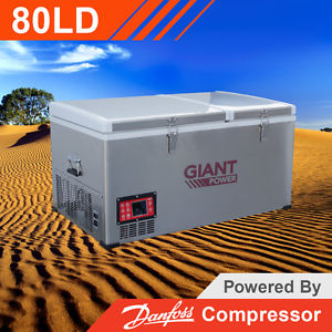 Giant Power 80L Dual Door Portable Fridge/Freezer