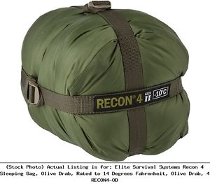 Elite Survival Systems Recon 4 Sleeping Bag, Olive Drab, Rated to 14 : RECON4-OD
