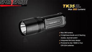 Fenix TK35 CREE XM-L2 U2 6 Mode 960 LM Tactical LED Flashlight 4-12V Torch Lamp