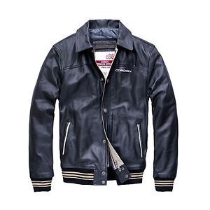CORDON SPORT BERLIN Veste Homme En Cuir HAVARD JKT. Véritable Veste En Cuir noir