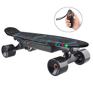 OZO 22 LED Color Flashing Electric Skateboard Wireless Control Black/Green