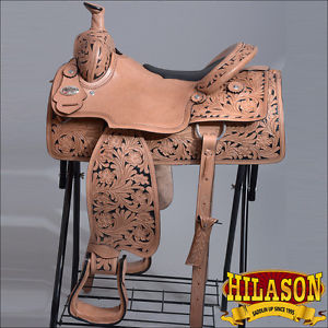 BH086-A HILASON BIG KING Series WESTERN LEATHER RANCH ROPING COWBOY SADDLE 16"
