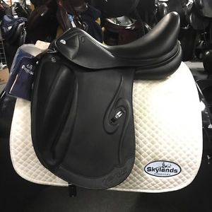 New! Prestige Venus K Monoflap Dressage Saddle - Size 17" - Black