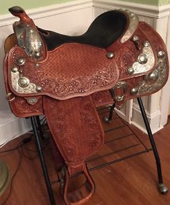 Circle Y Equitation Custom Sterling Silver Show Saddle Lightly Used GORGEOUS 16"