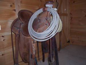 Ranch Roping Saddle 16" Custom built -Made in Wyoming- Jeremiah Watt riggings