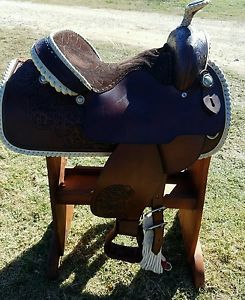 15" HEREFORDTex Tan Western Pleasure  Saddle Vintage. Never been on a Horse USA