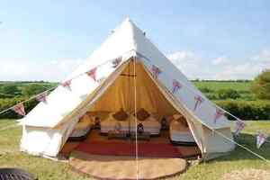 Dream House 5m Canvas Bell Tent Outdoor Luxury Heavty Duty Camping Sibley Tent