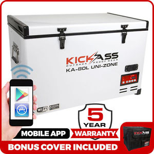 KickAss 80L 12V Portable Camping Fridge / Freezer 4WD + Wireless Iphone App