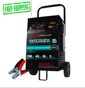 Schumacher SE-4022 2/10/40/200 Amp Manual Wheeled Battery Charger and Tester