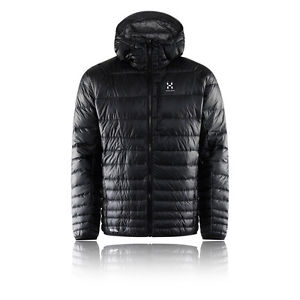 Haglofs Essens III Down Mens Black Water Resistant Hooded Outdoors Jacket Top