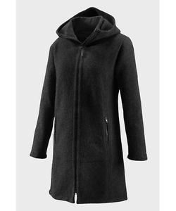 Mufflon Jana, Manteau en laine pour femmes, noir, Laine mérinos