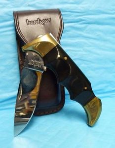 KERSHAW FOLDING FIELD #1050 LOCKBACK w/ BROWN LEATHER SHEATH COLLECTORS KNIFE #4