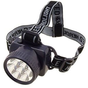 TORCIA TESTA 7 LED BIANCHI LAMPADA FRONTALE  LUCE A BATTERIE