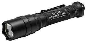 SureFire E2D Defender Ultra Dual-Output Flashlight with Dual-output tailcap clic