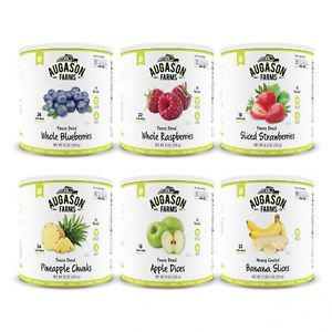 Augason Farms FRUITS & Bananas VARIETY 6-Pack Freeze Dried 6 x Large #10 Cans