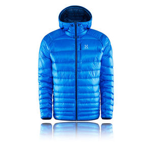 Haglofs Essens III Down Mens Blue Water Resistant Hooded Warm Jacket Top