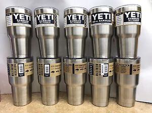 Lot of 10 - YETI Rambler 30 oz Tumbler Stainless Steel