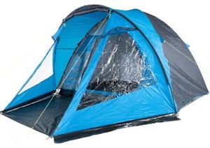 Skandika Drammen Five Persons Spacious Dome Tent - Blue/Black