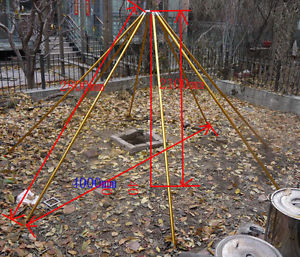 aluminum alloy pole frame for tipi tent, dia. 13' feet height 7' teepee canopy