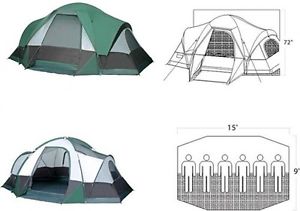 GigaTent White Cap MT 610 15' X 9' Family Cabin Tent, Sleeps 5 - 6