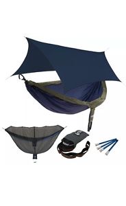 ENO OneLink One Link Double Nest Hammock ProFly Atlas Straps Navy/Olive New