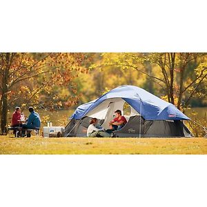 Coleman 8-Person Tent Camping Gear Family Room Divider Wilderness Mountains Out