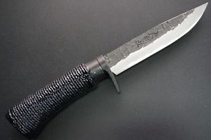 New Kanetsune Double edged Knife 15 layer damascus Made in Japan Free Shipping 2