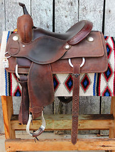 15" Martin Saddlery Matt Gaines Cutting Saddle Chocolate Rough Out