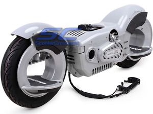 MotoTec Wheelman V2 50cc Gas Powered Skateboard Silver Bushpig MT-GWM_Silver