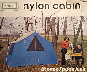 SEARS NYLON CABIN 1973 VINTAGE CAMPING TENT BLUE 8x10 BRAND NEW IN ORIGINAL BOX