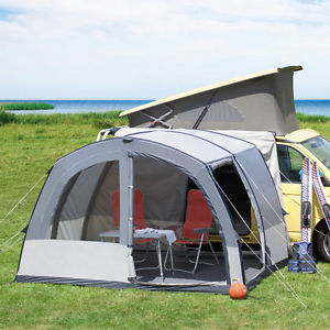 DWT Busvorzelt Rapid Air Zelt Vorzelt WS 3000 mm Camping eingenähter Boden grau