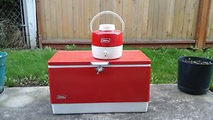 COLEMAN RED LONG BOY CAMPING ICE CHEST COOLER MEAT TRAY ICE BLOCK BIN JUG AWESOM