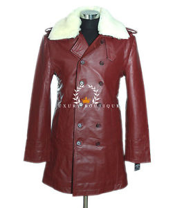 Tedesca Lieutenant Granata Militare Da Uomo Anilina Giacca In Pelle Di Mucca