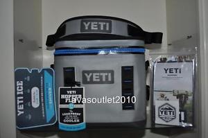 YETI Hopper Flip 12 Soft-Side Gray/Blue Cooler Bag YHOPF12G SHIPS FREE IN USA