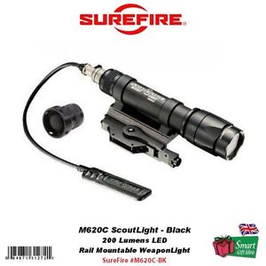 Surefire 200 Lumens LED Scoutlight, Black, Tactical, M93 Mount #M620C-BK
