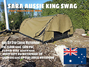 SARA Offroad Canvas King Size Dome Swag Heavy Duty inc Carry Bag