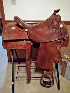16" D.E. Lovedahl Custom made Western Ranch Cowhorse Saddle ~ FQHB
