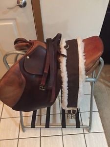 Beautiful Butet Hunt/Jump Saddle 17", Deep Seat  With Long Flaps, 51"leathers