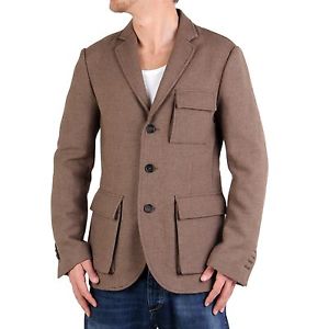 PEUTEREY Hommes Hiver Laine Veste de costume Veste Blazer ASH DOUBLE Marron 944